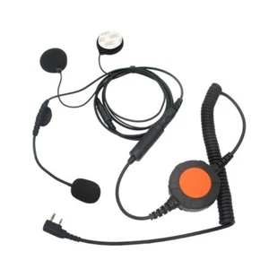 Big PTT Motorcycle Helmet Headset Intercom Earphone For Kenwood Baofeng Radio - Picture 1 of 3