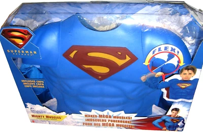Superman Mighty Mega Chest Cape Cosplay Accessory Flex Pop-Up Muscles Feature - Image 1 of 4