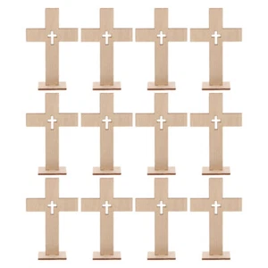 12 PIEZAS Cruz Joyería Madera Escritorio Adornos Cruces Sin Acabar Mini para Decoración - Imagen 1 de 12