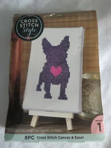 Punto de Cruz 4x6 Lona y Caballete Hace 1 Perro-3 Diseños 2 Colores Hilo 2 Agujas - Imagen 1 de 7