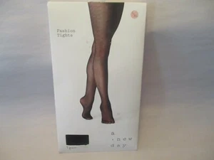 NIP 1 Pair "A New Day" Womens L/XL Black Fishnet Pattern Fashion Tights - Picture 1 of 5