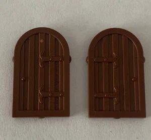 LEGO Parts 94161 (2pcs) Shutter For Window 1x2x2 2/3 Rounded Top Reddish Brown - Picture 1 of 1