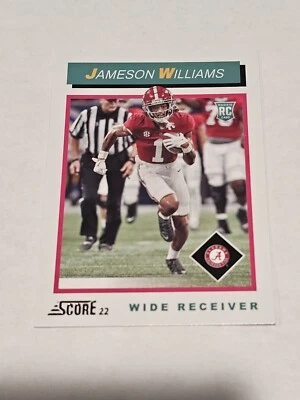 2022 Panini Score Jameson Williams RC Throwback Rookie Alabama Lions #TB9 - Image 1 of 2
