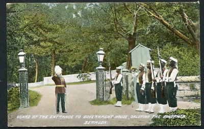 Tarjeta postal militar/Saludo al gobernador BERMUDAS (21883)/PPC Foto 1 de 2