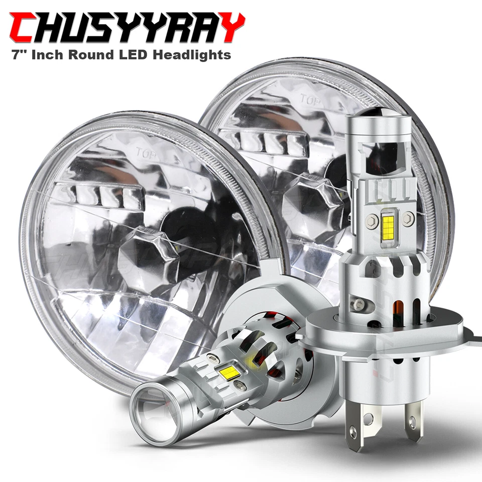 For Dodge B-1 Truck 1948-1949 7" Inch Round LED Headlights Sealed Beam White - Image 1 of 4