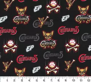 1 Yard Baumwollstoff Traditionen MILB EL PASO CHIHUAHUAS Baseball Stoff Minderjährige - Bild 1 von 2