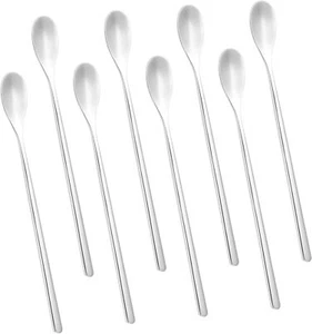8 Pieces 6.2Inch Stainless Steel Long Handle Coffee Spoon 16cm Salad Ice Cream - Picture 1 of 5