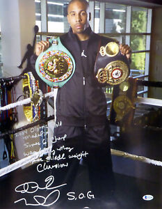 Andre Ward Authentic Autographed Signed 16x20 Photo With Stats Beckett V61300