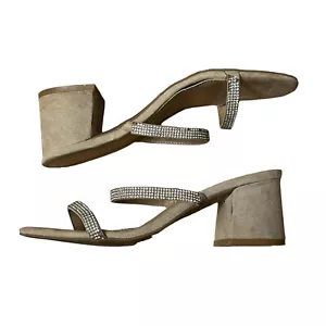 Abound sandali donna tacco grosso 6,5 M beige con strass punta aperta - Foto 1 di 4