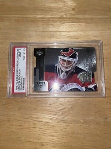 1997-98 Black Diamond Premium Cut Quad Horizontal Martin Brodeur PSA 9 MINT HOF