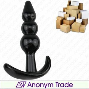 Plug anal manual 3 cuentas negro (masaje,dildo consolador estimular, masturbar)