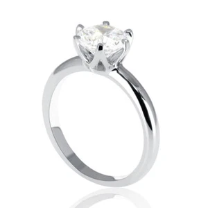 Solitär 14K Weißgold Rundschliff Diamant Verlobungsring 0,40 ct H/SI2 - Bild 1 von 5