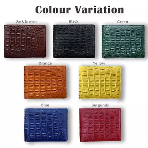 Handmade Genuine Double Sided Crocodile Bifold Wallet Men's Skin Wallet - Picture 1 of 38