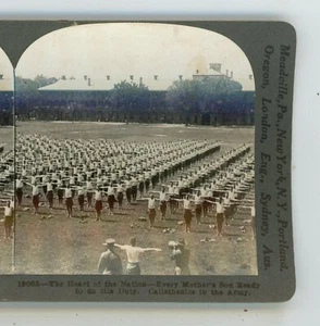 Heart of Nations Calisthenics in the Army Keystone Stereoview - Picture 1 of 4