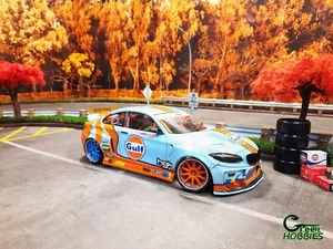 RC 1/10 BMW M2 F22 GULF FORMULA DRIFT CAR HGK CUSTOM PAINTED BODY SHELL - Bild 1 von 13