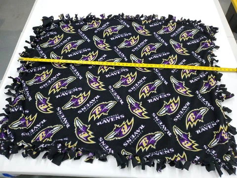 4' x 4' Baltimore Ravens Logo Tied Fleece Tailgate Blanket Throw 48" x 48" Cover