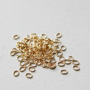 100 anillos de salto ovalados abiertos base de latón enchapados en oro brillante-5x4 mm (319C-I-5H) - Imagen 1 de 2