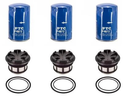 3 Diesel Fuel Filter + 3 Oil Filters For 1999-03 E350 F250 F350 SUPER 7.3L Turbo - Image 1 of 4