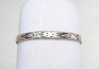Brazalete de eslabones de ladrillo Riccio de plata esterlina QVC Milor Italia de segunda mano 5,5 mm 7,5" Foto 1 de 4