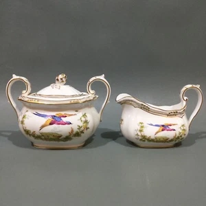 Spode Bone China “ Chelsea Bird “ Cream Jug & Covered Sugar - Picture 1 of 12