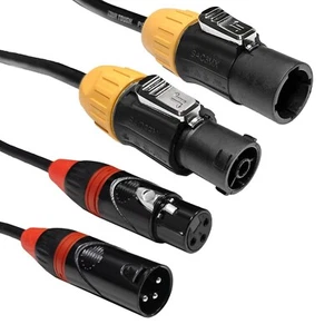 15' PowerCON True 1 and DMX Combo Pro Cable (3 Pin) - Picture 1 of 2