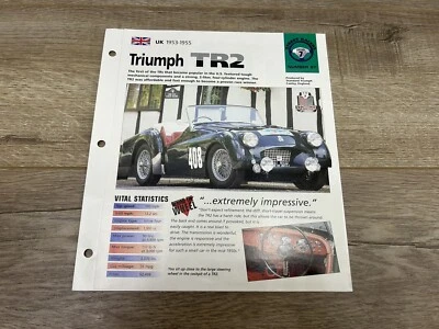 Folheto Hot Cars Street Racers 1953-55 Triumph TR2 #97 folha de especificações - Imagem 1 de 4