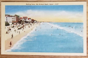 Strand Baden Old Orchard Beach Maine ME Postkarte 1940er Dexter Press unbenutzt - Bild 1 von 1