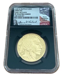 US 2009 W Gold 1 oz $50 NGC PF70UC Proof Gold Buffalo - Picture 1 of 2