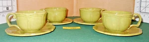 4 tazze e piattini in ceramica Daniel Cremieux ST REMY VERDE OLIVA - Foto 1 di 6