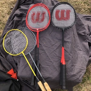Wilson Match Point Light Weight Badminton Racquet Blue Set Of 6 - Picture 1 of 7