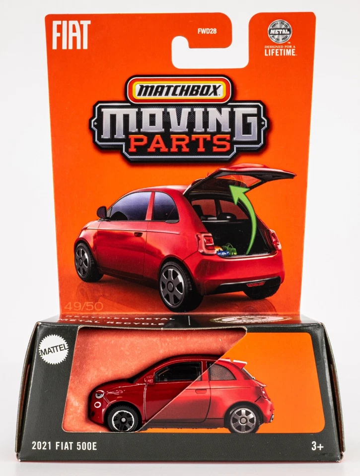 2025 Matchbox Moving Parts #49 2021 Fiat 500E PASSIONE RED | FSC - Image 1 of 1