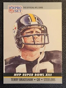 1990 PRO SET SUPER BOWL MVP'S #14 TERRY BRADSHAW FOOTBALL CARD # 13 STEELERS - Bild 1 von 2