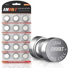 AmVolt- Pack of 15 LR44 Batteries AG13A76 Battery, Premium Alkaline Ultra Pow...