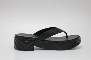 GUCCI Tarifa Rubber Platform Black Flip Flops Size 40 - Picture 1 of 4