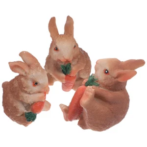 3pcs Rabbit Shaped Ornament Garden Animal Adornment Potted Plant Landscape - Picture 1 of 12