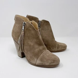 Botines de cuero crema Rag & Bone para mujer talla 35 Margot gamuza doble cremallera - Imagen 1 de 10
