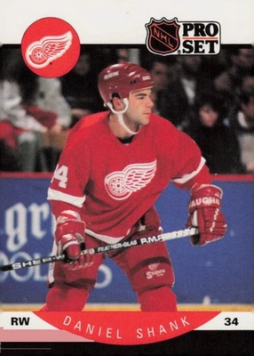 1990-91 Pro Set Hockey Card #78 Daniel Shank Right Wing Detroit Red Wings - Image 1 of 2