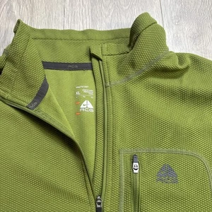 Nike ACG Fit Dry Quarter 1/4 Zip Mock Neck Pullover Sweatshirt Green Sz XL Slim - Picture 1 of 6