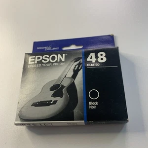 Oryginalny czarny atrament Epson 48 T048120 do R200 220 300 300M 320 340 RX500 600 620 - Zdjęcie 1 z 10