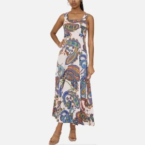 1. State Womens Medium Maxi Dress White Paisley Sleeveless Casual Weekend Ready - Picture 1 of 7