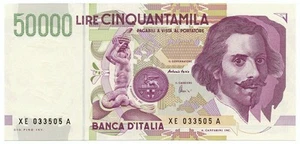 50000 LIRE GIAN LORENZO BERNINI II TIPO SERIE SOSTITUTIVA XE 25/07/2001 FDS-/FDS - Foto 1 di 6