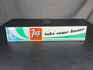 Vintage 7up Türschieber "take some home". 1967 Stout Sign CO FAST SHIP!💨✅ - Bild 1 von 24