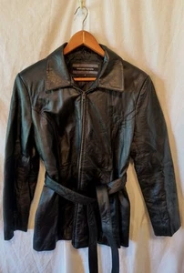 Chaqueta de Cuero Michael Michelle Mediana Cremallera Mujer Moda Cinturón Incluido - Imagen 1 de 14