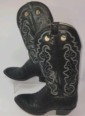 Botas occidentales Hondo vintage de cuero negro - Botas de vaquero talla 9,5 D para hombre 2004 Foto 1 de 4