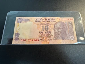 2008 India 10 Rupees Banknote - Picture 1 of 2