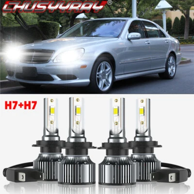 For Mercedes-Benz S430 2003-2006 4X High/Low Beam 6500K LED Headlight Bulbs Kit - Image 1 of 4