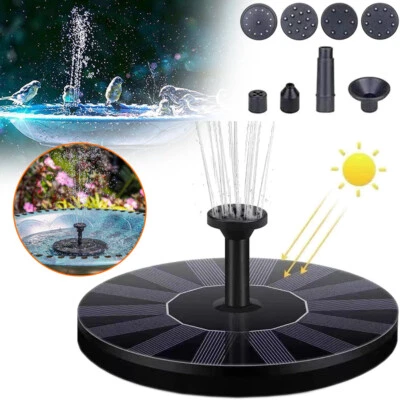 Springbrunnen Solarpumpe Teichpumpe Brunnen Fontäne Solar Garten Wasserspiel NEU - Bild 1 von 4