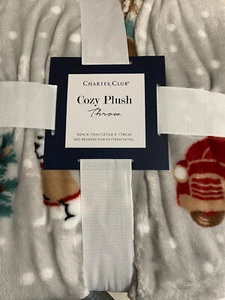 Charter Club Cozy Plush Throw, Tree Truck Pattern, 50” x 70”, Polyester - Picture 1 of 6