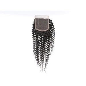 Brazilian 100% Virgin Human Hair Kinky Curly Lace Closure 4X4 Free Part - Picture 1 of 7
