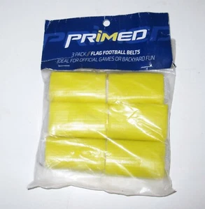 NUEVO SELLADO Bandera Imprimada Cinturones de Fútbol Paquete de 3 Amarillos NOS 46" Anillo D Lazo de Metal - Imagen 1 de 3